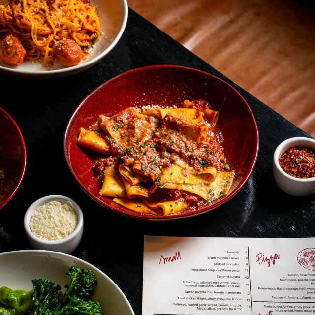 close up of pasta in a bowl prepared by tratto