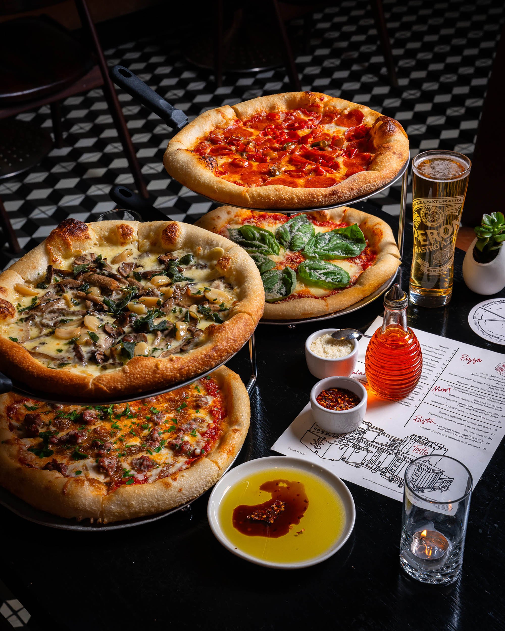 pizza prepared by tratto at the marker sf