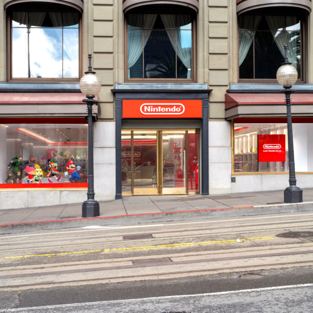 Nintendo store front in union square in san francisco