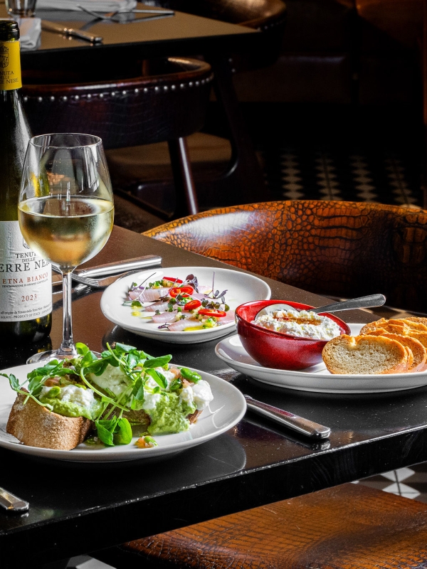 tratto food sitting on table in makrer hotel san francisco
